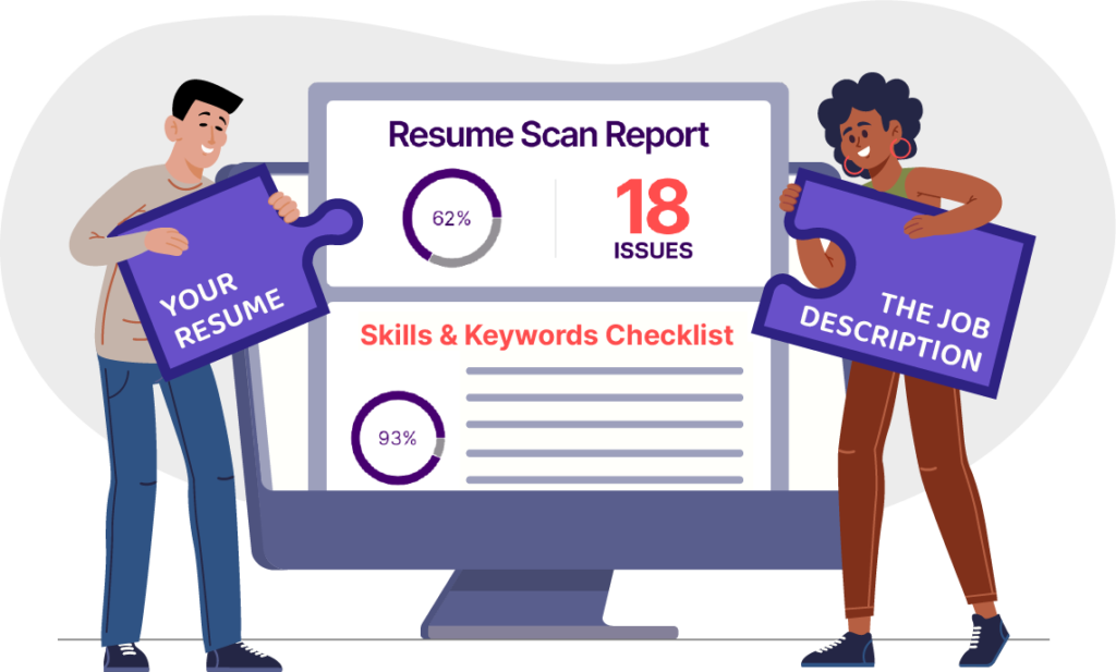 two persons are using resume scan tool